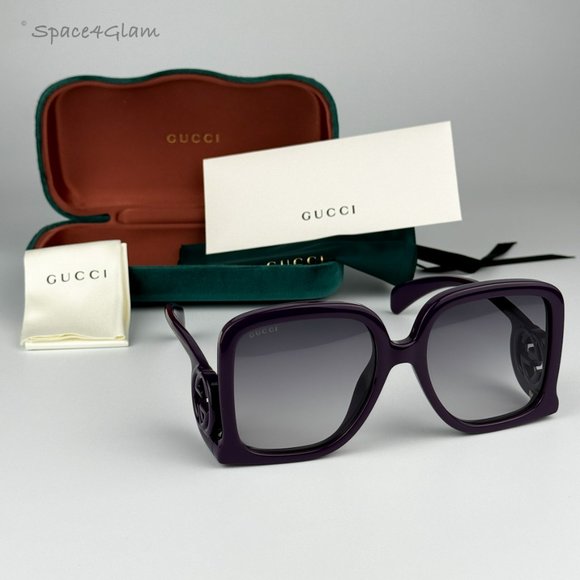 NEW Gucci GG1326S 003 Violet Grey Gradient Oversized Square Women Sunglasses - Picture 1 of 11